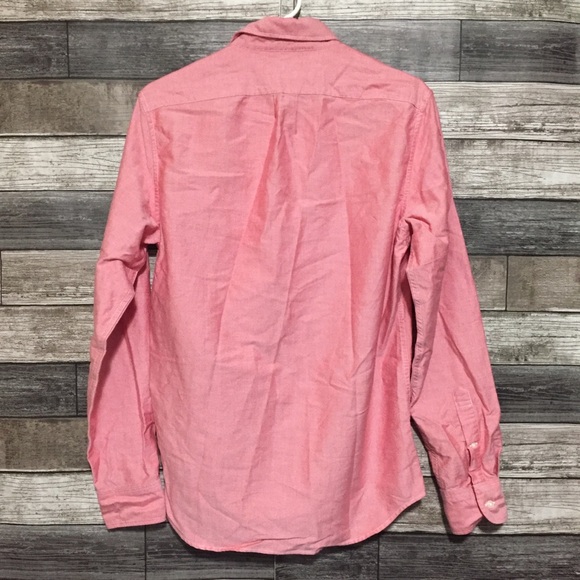 J Crew Slim All Cotton Oxford Button Up Shirt Men’s S Red Pink Casual - Picture 5 of 8